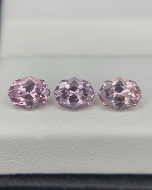Natural Rare Dragon Garnet / Fluorescent Chromium Vanadium Malaya Garnet Lot 1.02 Carat 5x3.8 MM Fancy Shape Faceted Gemstone 3 Piece Lot