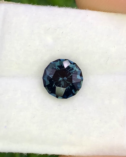 Natural Teal Spinel 1.18 Carat 7x7 MM Round Corner Cut Faceted Gemstone