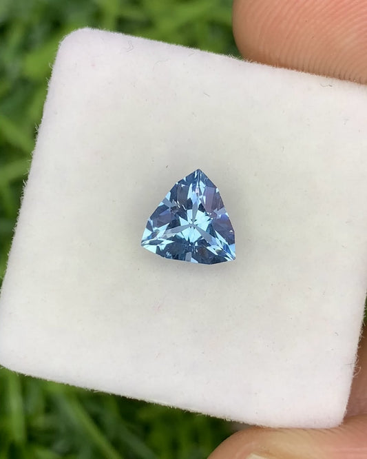 Natural Aquamarine 0.64 Carat 6x6 MM Trillion Shape Faceted Gemstone