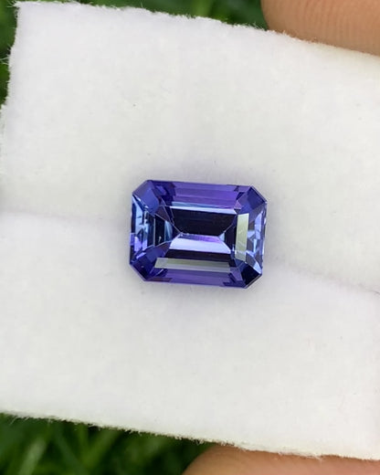 Natural Bi Color Tanzanite 2.11 Carat 8x6 MM Octagon Shape Faceted Gemstone