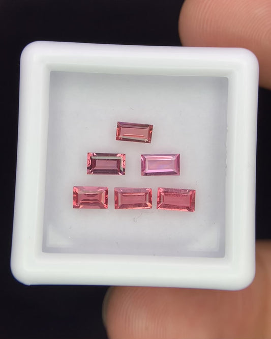 Natural Spinel Lot 1.55 Carat Baguette Shape Faceted Gemstone 6 Piece Lot