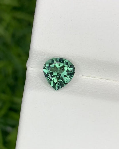 Natural Indicolite Tourmaline 0.79 Carat 6.2x6 MM Heart Shape Faceted Gemstone