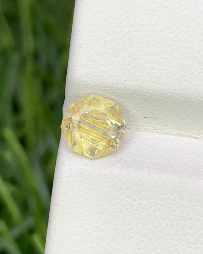 Natural Golden Rutile Quartz 0.63 Carat 5.6x5.6 MM Fancy Shape Faceted Gemstone