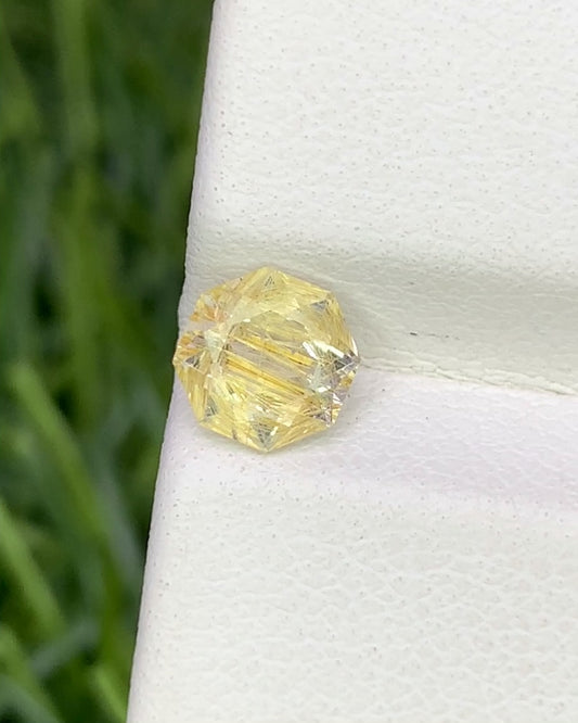 Natural Golden Rutile Quartz 0.63 Carat 5.6x5.6 MM Fancy Shape Faceted Gemstone