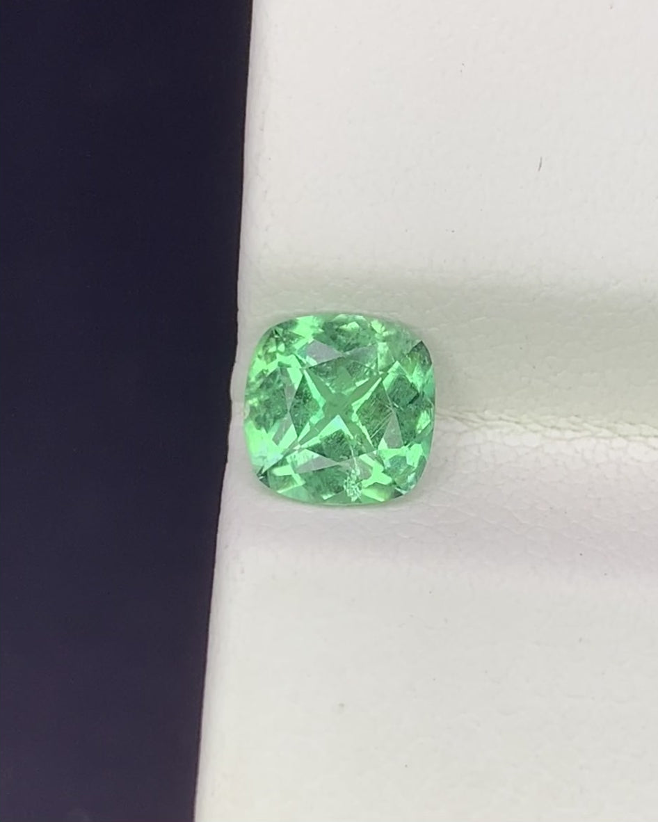 Natural Rare Vanadium Kornerupine 0.92 Carat 6.2x6.2 MM Cushion Shape Faceted Gemstone
