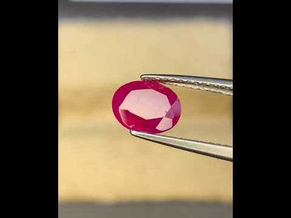 Natural Ruby 1.64 Carat 7.7x6 MM Oval Shape Faceted Gemstone