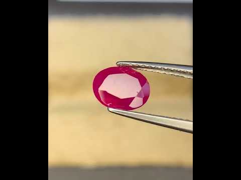 Natural Ruby 1.64 Carat 7.7x6 MM Oval Shape Faceted Gemstone