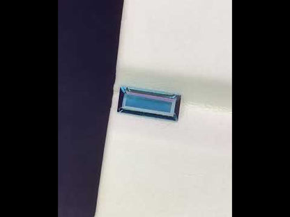 Natural Blue Tourmaline 0.70 Carat 8.3x3.5 MM Baguette Shape Faceted Gemstone
