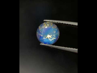 Natural Blue Fire Rainbow Moonstone 1.51 Carat 7.5x7.5 MM Round Shape Faceted Gemstone