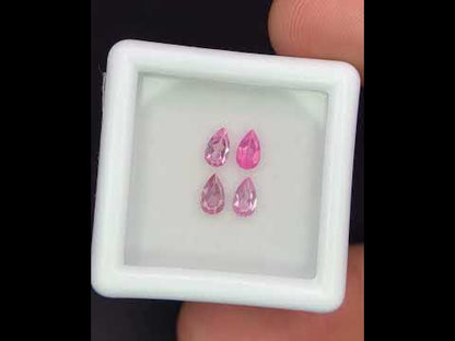 Natural Pink Spinel Lot 0.81 Carat 5x3 MM Pear Shape Faceted Gemstone 4 Piece Lot
