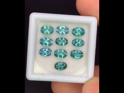Natural Indicolite Tourmaline Lot 3.74 Carat 6x4 MM Oval Shape Faceted Gemstone 10 Piece Lot