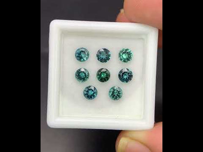 Natural Indicolite Tourmaline Lot 2.02 Carat 4x4 MM Round Shape Faceted Gemstone 8 Piece Lot