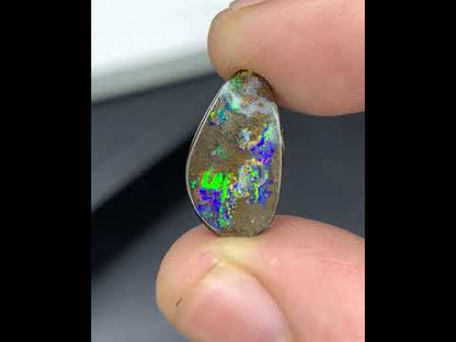 Natural Australian Boulder Opal 2.49 Carat 15.5x8.4 MM Fancy Shape Cabochon Gemstone