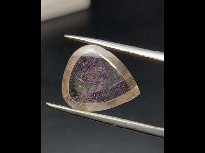 Natural Rare Pink Fire Quartz 4.93 Carat 14x12 MM Heart Shape Covellite Quartz Gemstone from Brazil