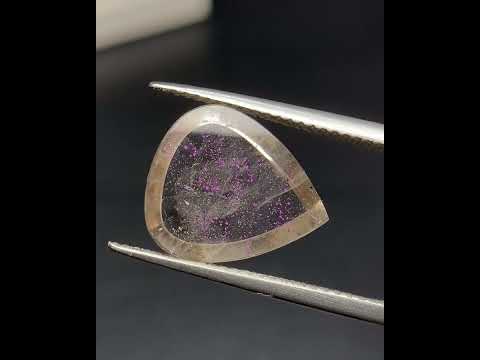Natural Rare Pink Fire Quartz 4.93 Carat 14x12 MM Heart Shape Covellite Quartz Gemstone from Brazil