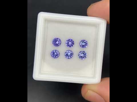 Natural Blue Tanzanite Lot 1.44 Carat 4x4 MM Round Shape Faceted Gemstone 6 Piece Lot