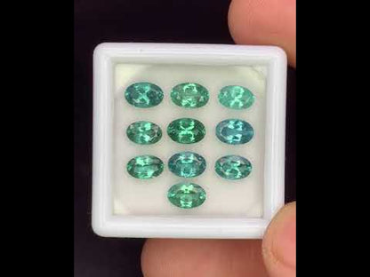 Natural Indicolite Tourmaline Lot 3.97 Carat 6x4 MM Oval Shape Faceted Gemstone 10 Piece Lot
