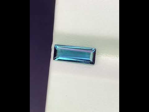 Natural Indicolite Tourmaline 0.82 Carat 9.5x3.5 MM Baguette Shape Faceted Gemstone