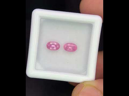 Natural Pink Spinel Lot 1.03 Carat 6x4 MM (Approx) Oval Shape Faceted Gemstone 2 Piece Lot