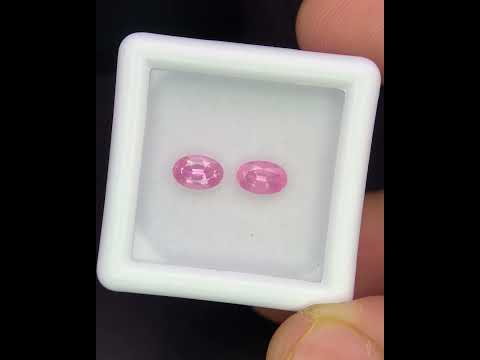 Natural Pink Spinel Lot 1.03 Carat 6x4 MM (Approx) Oval Shape Faceted Gemstone 2 Piece Lot