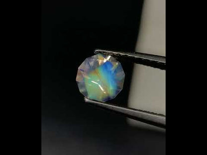 Natural Multi Fire Rainbow Moonstone 0.52 Carat 5.5x5.5 MM Corner Cut Faceted Gemstone
