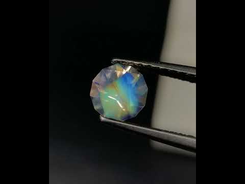 Natural Multi Fire Rainbow Moonstone 0.52 Carat 5.5x5.5 MM Corner Cut Faceted Gemstone