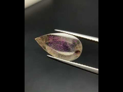 Natural Rare Pink Fire Quartz 4.70 Carat 19x16 MM Pear Shape Covellite Quartz Gemstone from Brazil