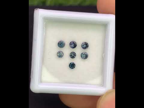 Natural Rare Blueberry Tourmaline Lot 0.46 Carat 2.5x2.5 MM Round Shape Faceted Gemstone 7 Piece Lot