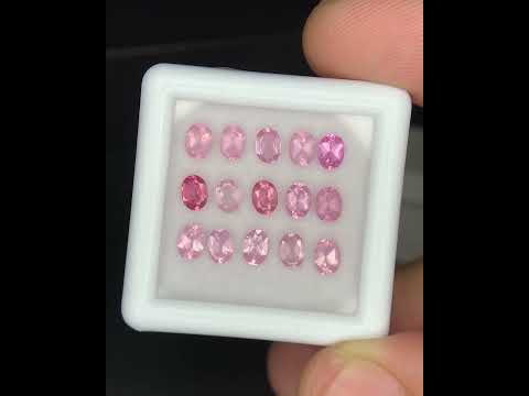 Natural Pink Spinel Lot 2.47 Carat 4x3 MM Oval Shape Faceted Gemstone 15 Piece Lot