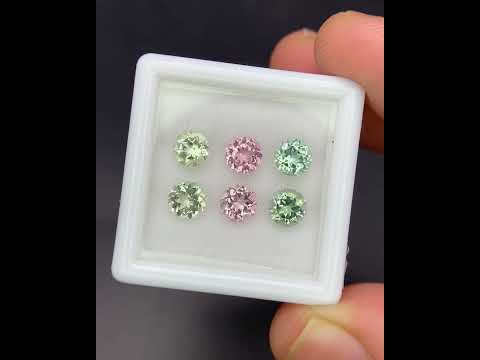Natural Multi Color Tourmaline Lot 2.88 Carat 5x5 MM Round Shape Faceted Gemstone 6 Piece Lot