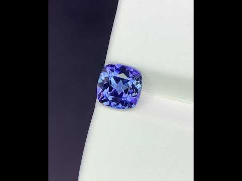 Natural Bi Color Tanzanite 1.72 Carat 7x7 MM Cushion Shape Faceted Gemstone