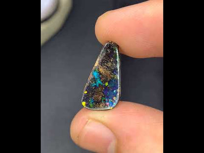 Natural Australian Boulder Opal 3.01 Carat 17.5x9.5 MM Fancy Shape Cabochon Gemstone