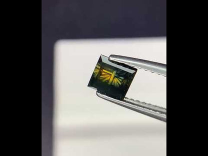 Natural Parti Sapphire 0.99 Carat 5.1x5.1 MM square Shape Fantasy Cut Faceted Gemstone