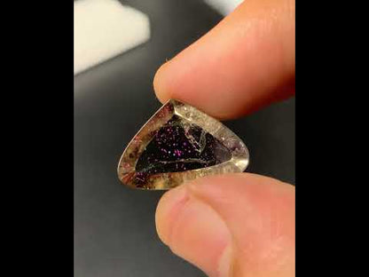 Natural Rare Pink Fire Quartz 8.73 Carat 18.2x12.7 MM Heart Shape Covellite Quartz Gemstone from Brazil
