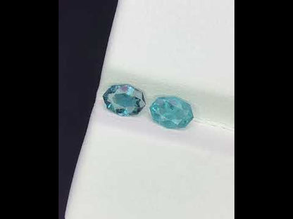 Natural Indicolite Tourmaline Lot 0.72 Carat 5.7x4.2/5.8x4.2 MM Fancy Shape Faceted Gemstone 2 Piece Lot