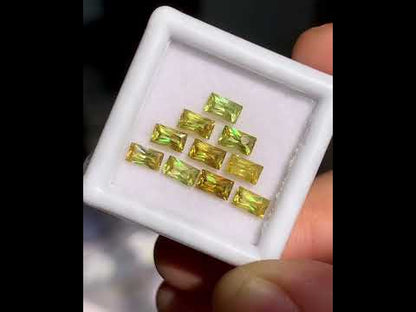 Natural Sphene/Titanite Lot 3.11 Carat 5x3 MM Baguette Shape Faceted Gemstone 10 Piece Lot