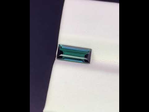 Natural Indicolite Tourmaline 1.34 Carat 9.5x4.5 MM Baguette Shape Faceted Gemstone