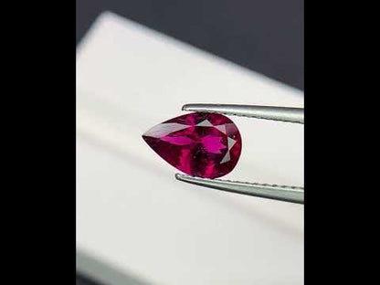 Natural Rubellite Tourmaline 1.25 Carat 9x6 MM Pear Shape Faceted Gemstone