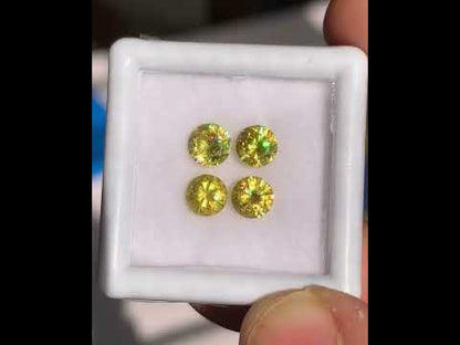 Natural Sphene/Titanite Lot 1.97 Carat 5x5 MM Round Shape Faceted Gemstone 4 Piece Lot