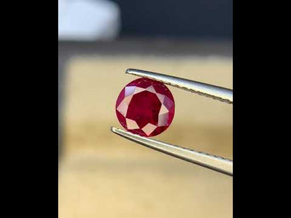 Natural Ruby 1.20 Carat 6.3x6.3 MM Round Shape Faceted Gemstone