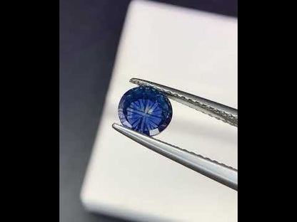 Natural Parti Sapphire 1.31 Carat 6.1x6.1 MM Round Shape Fantasy Cut Faceted Gemstone