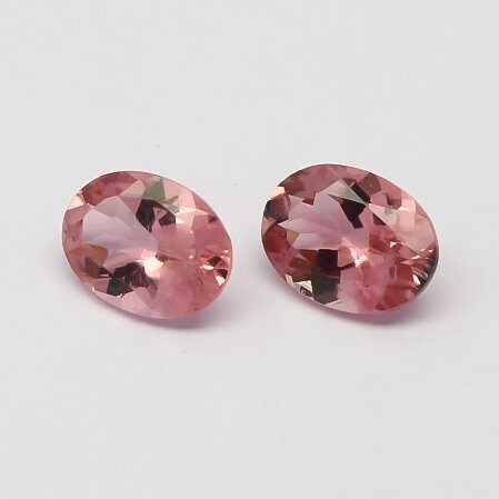 Natural Pink Tourmaline Pair 2.29 Carat 8x6 MM Oval Faceted Gemstone Pair