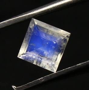 Natural Rainbow Moonstone 0.51 Carat 5x5 MM Square Shape Faceted Gemstone