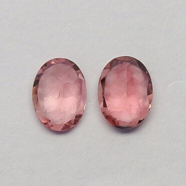 Natural Pink Tourmaline Pair 2.29 Carat 8x6 MM Oval Faceted Gemstone Pair