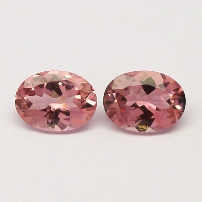 Natural Pink Tourmaline Pair 2.29 Carat 8x6 MM Oval Faceted Gemstone Pair