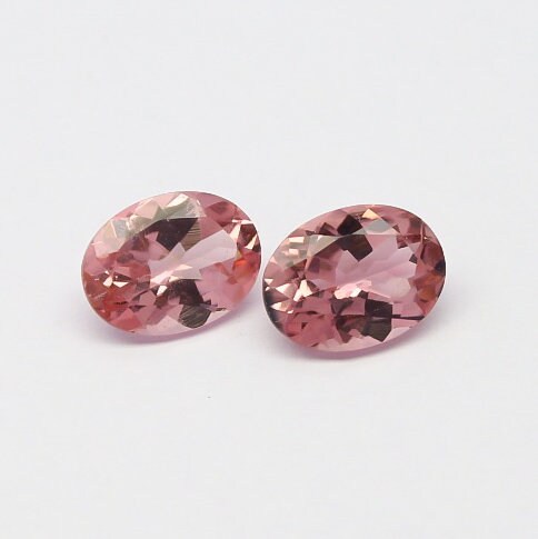 Natural Pink Tourmaline Pair 2.29 Carat 8x6 MM Oval Faceted Gemstone Pair