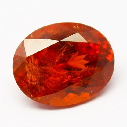 Natural Spessartite Garnet 8.73 Carat 14x11 MM Oval Shape Faceted Gemstone Orange Garnet