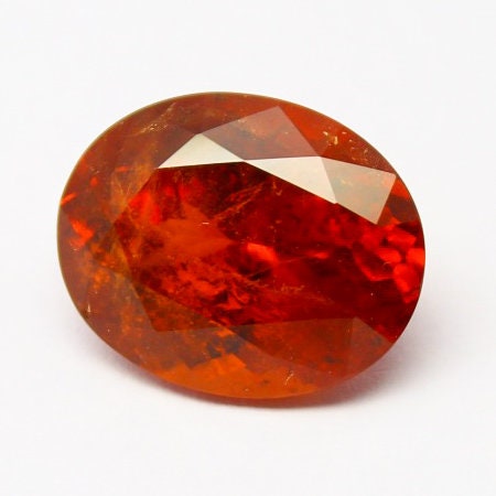 Natural Spessartite Garnet 8.73 Carat 14x11 MM Oval Shape Faceted Gemstone Orange Garnet