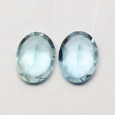 Natural Aquamarine Pair 2.24 Carat 8x6 MM Oval Shape Faceted Gemstone Pair