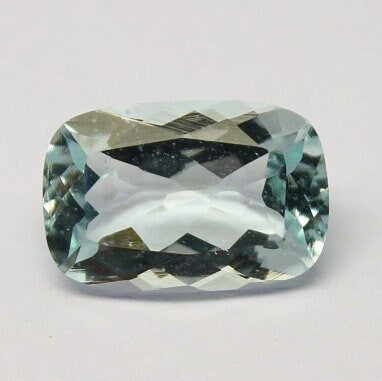 Natural Aquamarine 3.35 Carat 12x8 MM Cushion Shape Faceted Gemstone